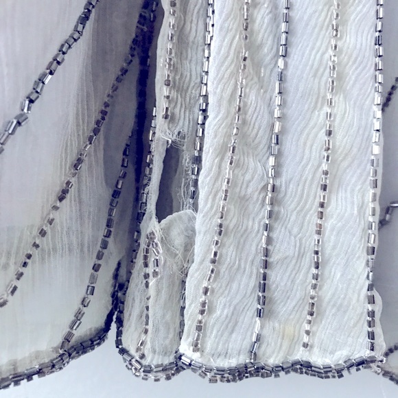 Vintage Deco Sequined Silver Dress - Picture 6 of 7